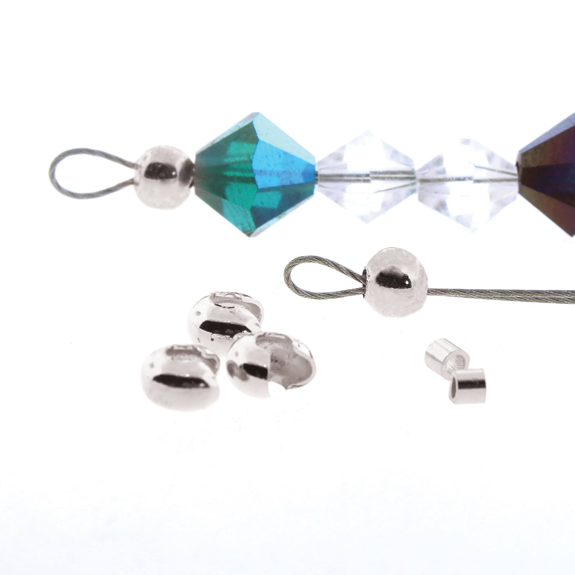 The Beadsmith® Assorted Silver Plated Crimp Tubes & Crimp Covers